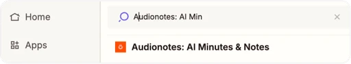 Audionotes in app list