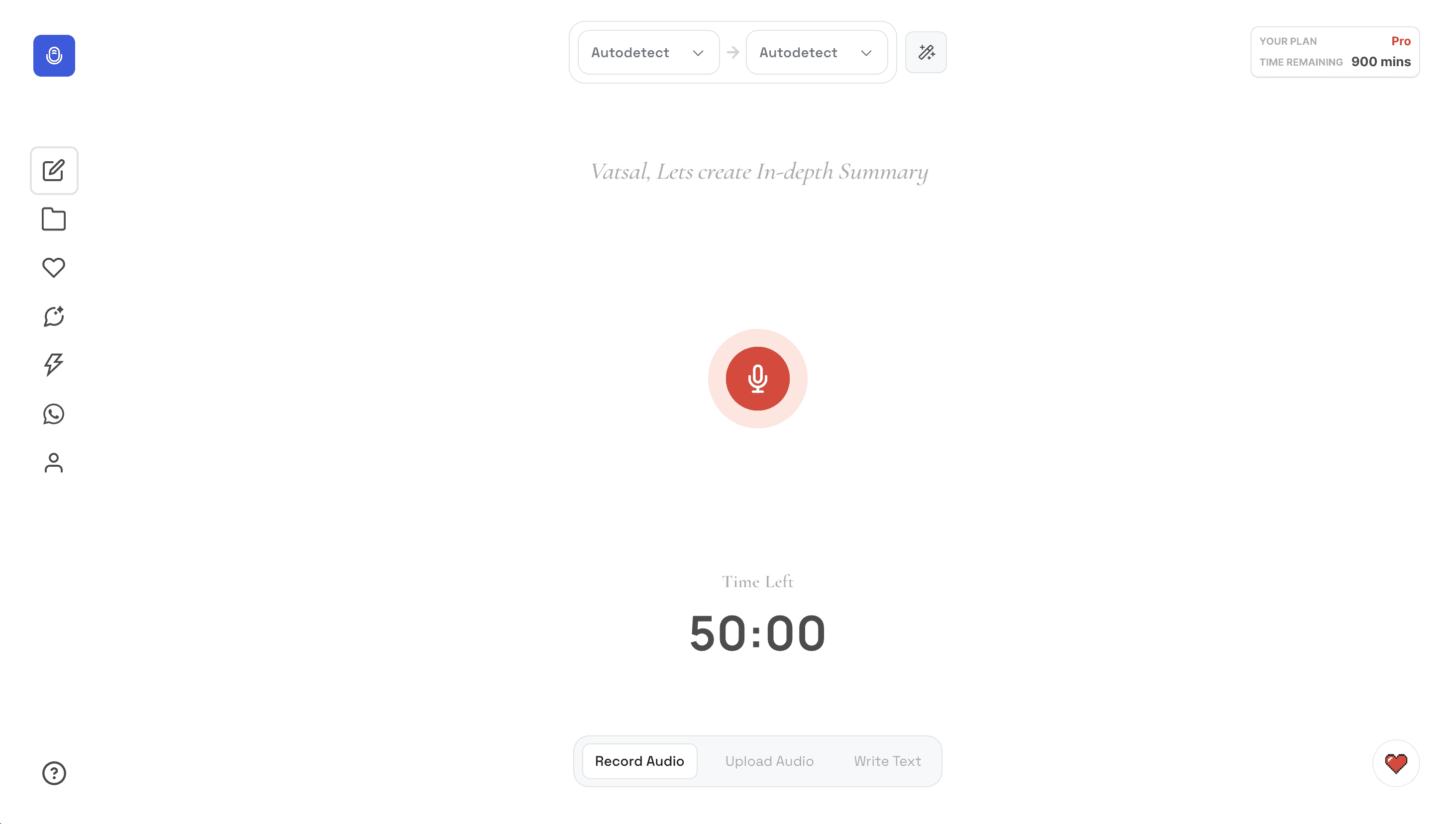 Step 2: Create and Record Your Audio Notes screenshot — How to Send Audio Notes to Notion - Easy Guide